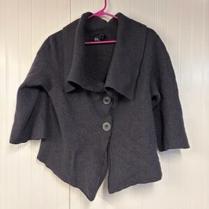 Sandro Dark Gray Button-Up Shawl Collar Cardigan Wool 1X